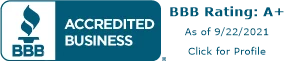 BBB Accredited Business, A+ Rating
